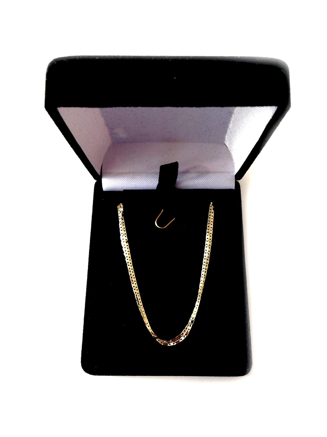 14k gult guld Mariner Link Chain Halsband, 1,2 mm fina designersmycken för män och kvinnor