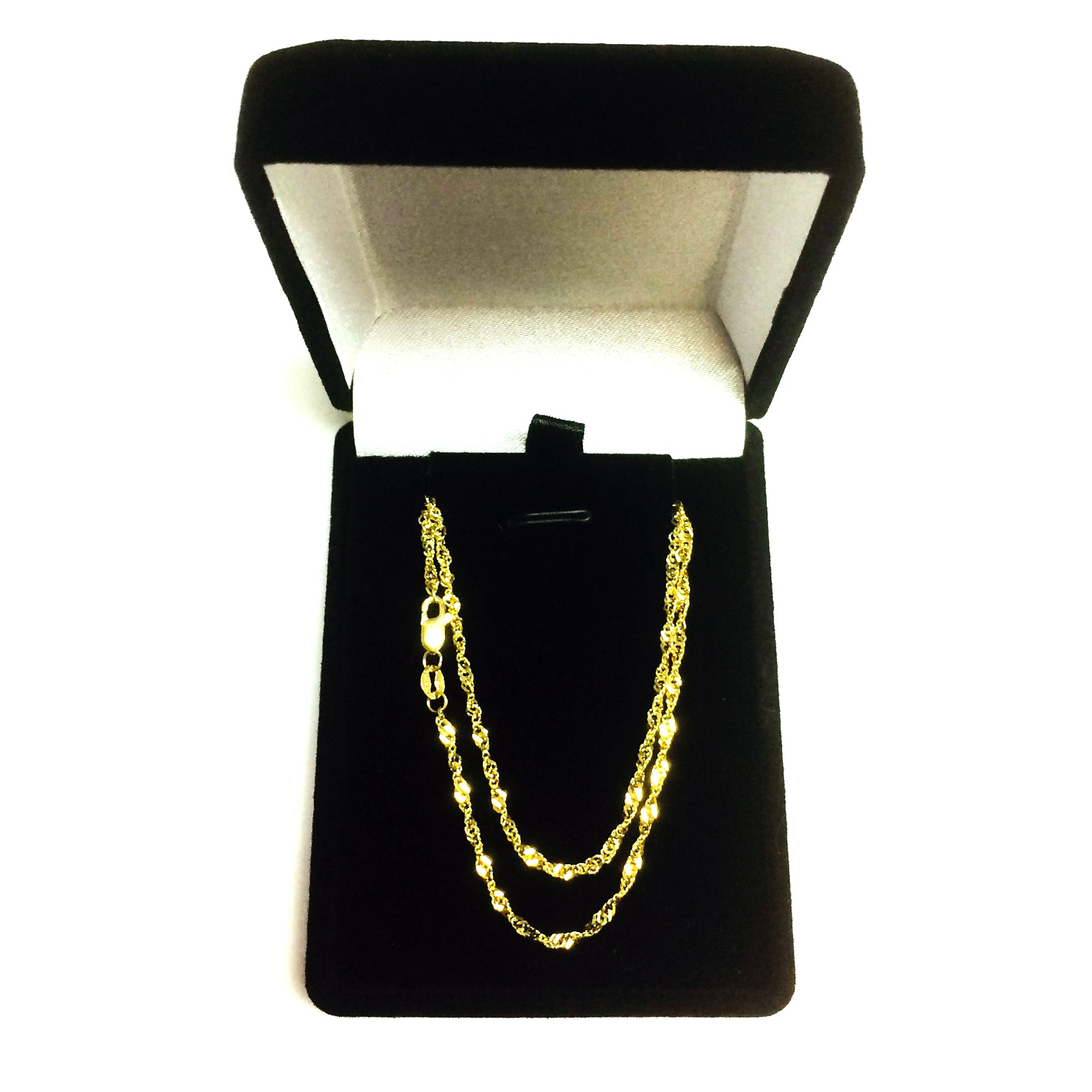 10 k gul guld Singapore kæde halskæde, 1,7 mm fine designer smykker til mænd og kvinder
