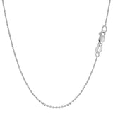 10k White Gold Cable Link Chain Necklace, 1.1mm