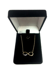 14k 2 Tone Gold Infinity Pendant With Script Mom Necklace, 18"