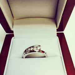 14K Gold Bezel Set Diamond Journey Ring (0.31 ctw) - JewelryAffairs