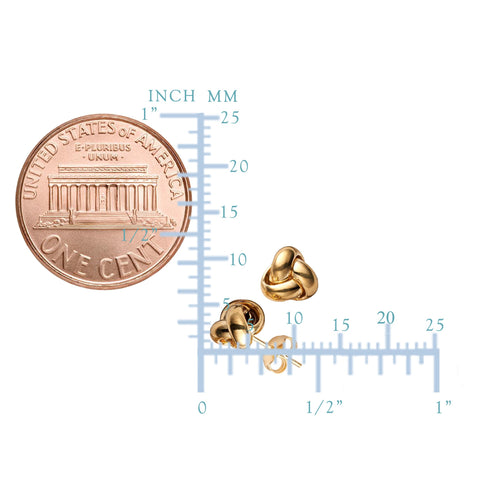 14k Gold Love Knot Stud Earrings, 6mm