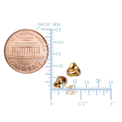 14k Gold Love Knot Stud Earrings, 6mm