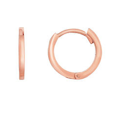 14K Gold Round Hoop Earrings, 12mm - JewelryAffairs