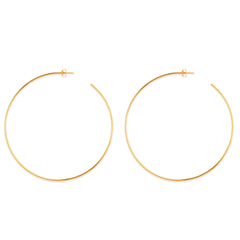 14k Gold Round Large Hoop Earrings, Diameter 75 mm