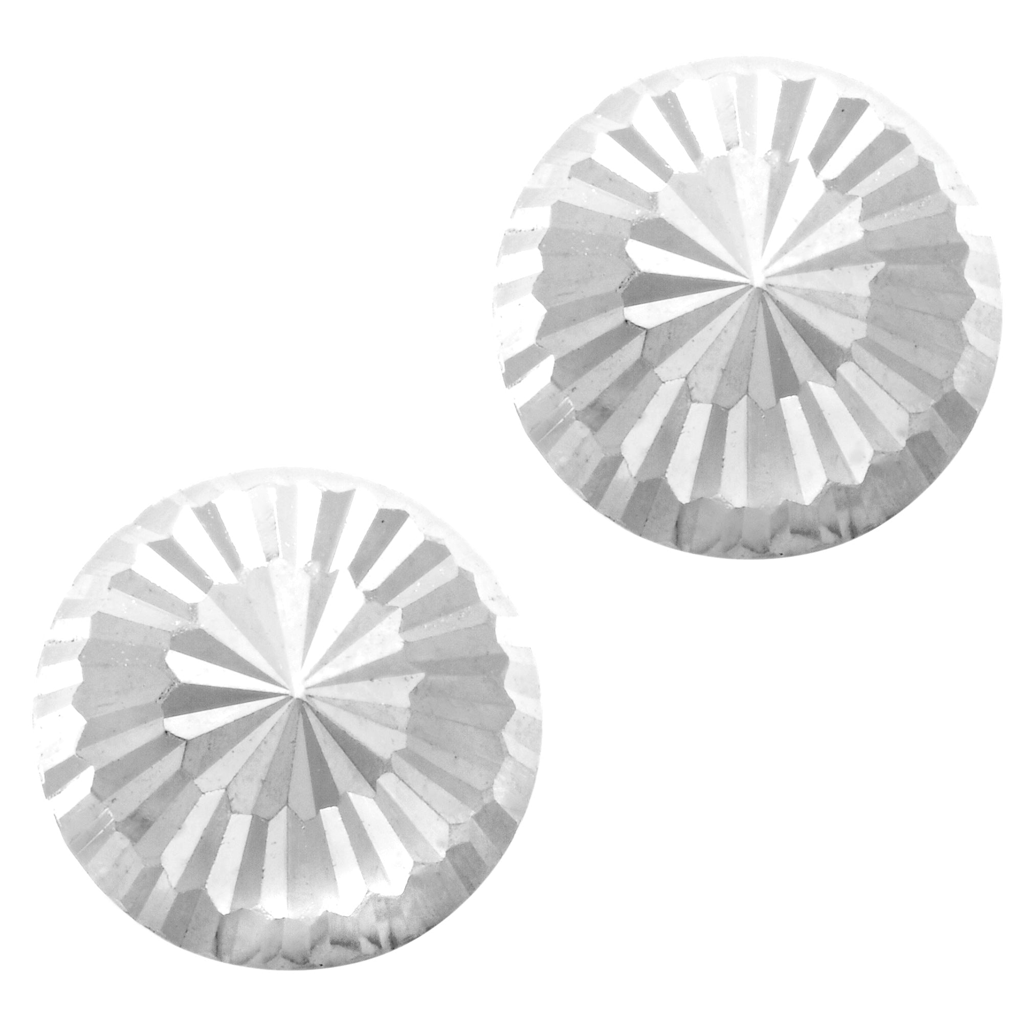 14k Gold Shiny Diamond Cut Round Stud Earrings, 10mm - JewelryAffairs