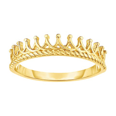 14K Gold Tiara Crown Design Ring, Size 7 - JewelryAffairs