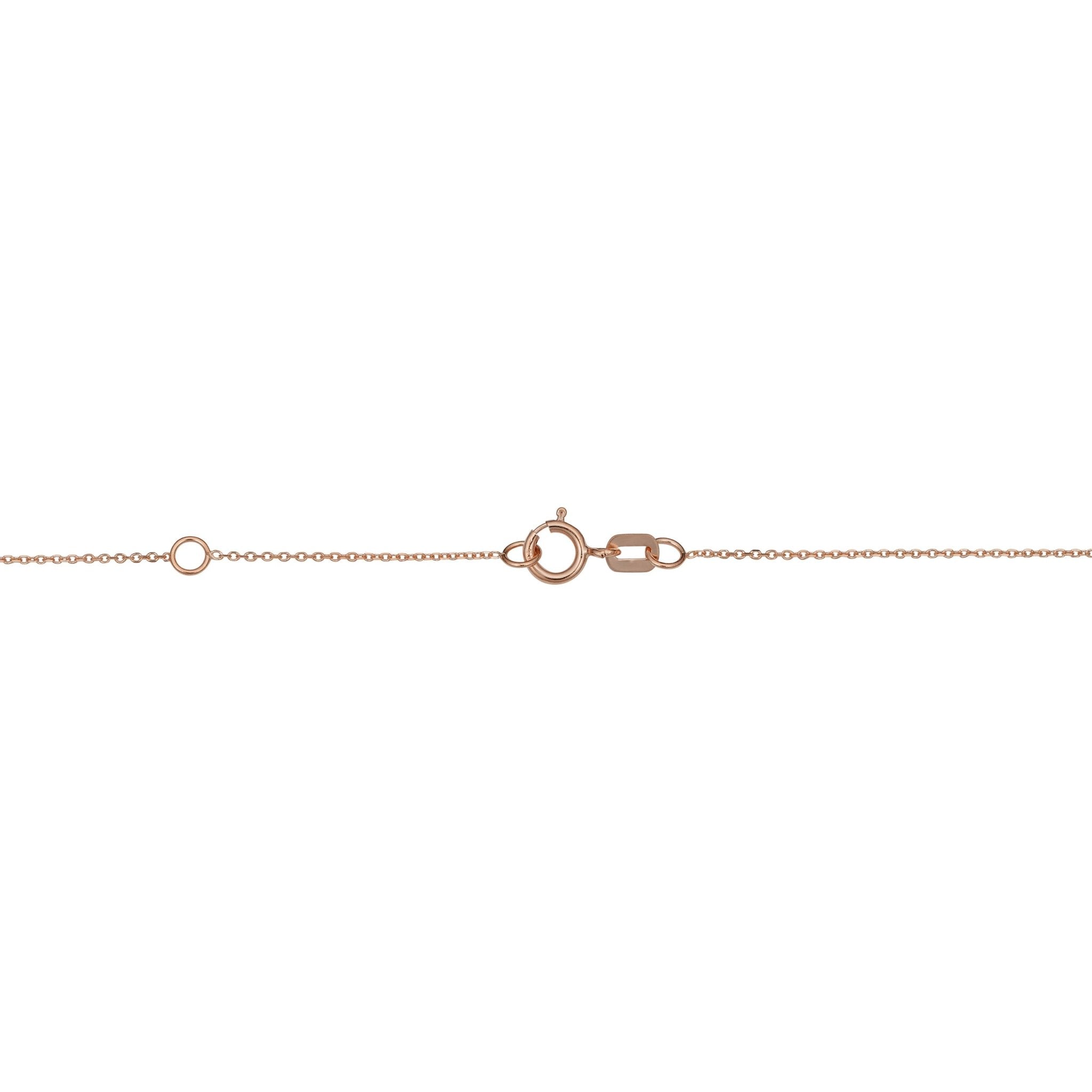 14k Rose Gold 3D Cube Pendant Adjustable Necklace, 18"