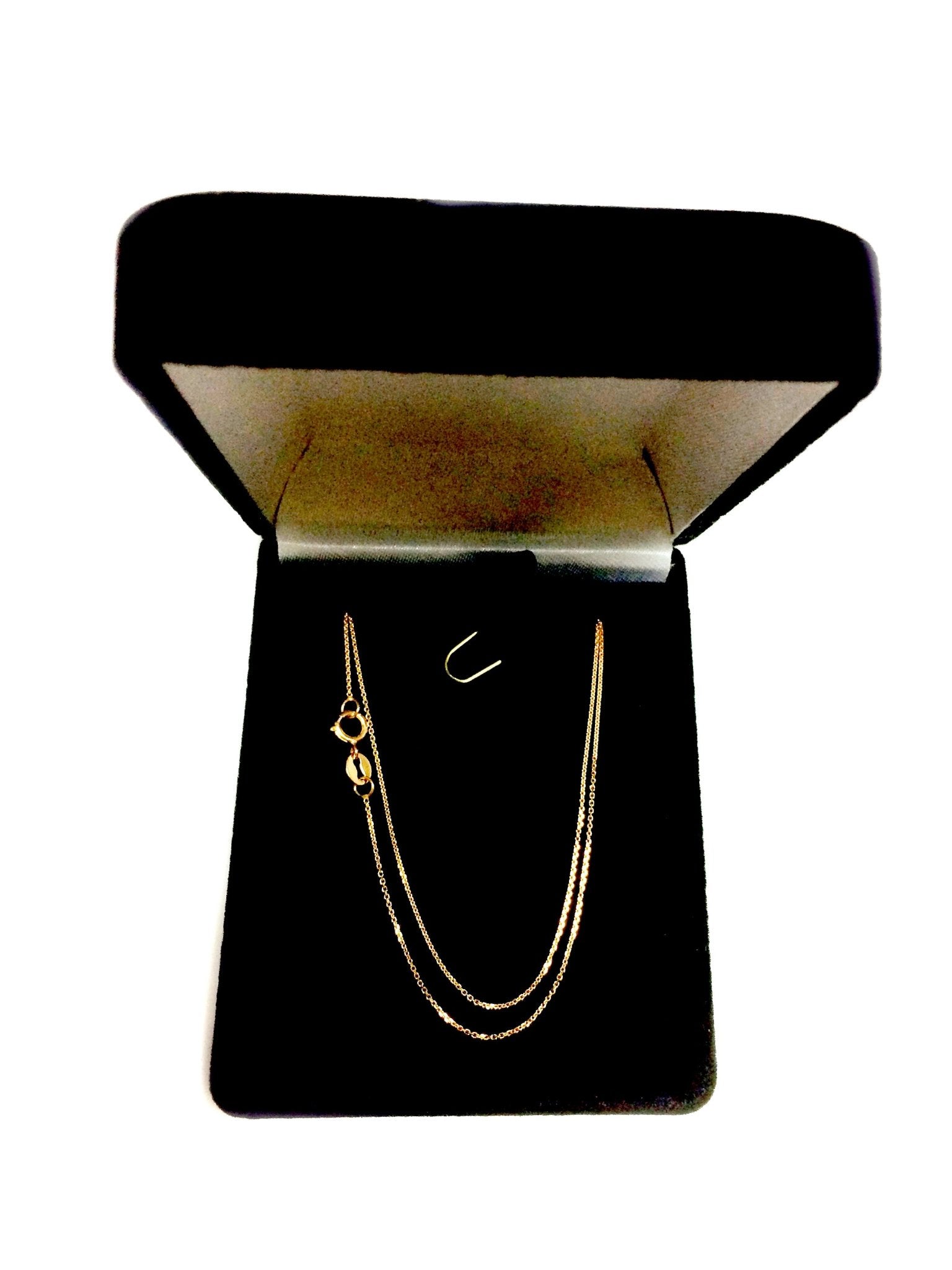 14k Rose Gold Cable Link Chain Necklace, 0.5mm - JewelryAffairs