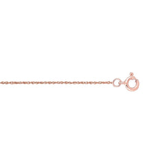 14k Rose Gold Rope Chain Necklace, 0.5mm