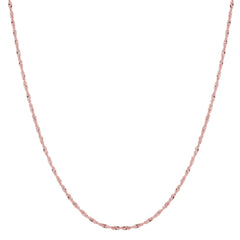 14k Rose Gold Singapore Chain Necklace, 1.0mm - JewelryAffairs