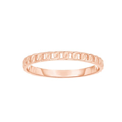 14k Rose Gold Twisted Cable Womens Ring, Size 7 - JewelryAffairs