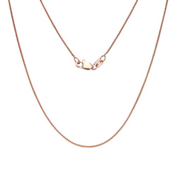 14k Rose Gold Wheat Chain Necklace, 0.6mm, 18" - JewelryAffairs