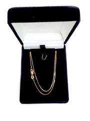 14k Rose Solid Gold Mirror Box Chain Necklace, 0.8mm - JewelryAffairs