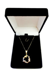 14k Tricolor Rose Gold Three Circling Dolphins Pendant Necklace, 18" - JewelryAffairs