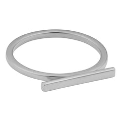 14k White Gold 2mm Horizontal Bar Ring - JewelryAffairs