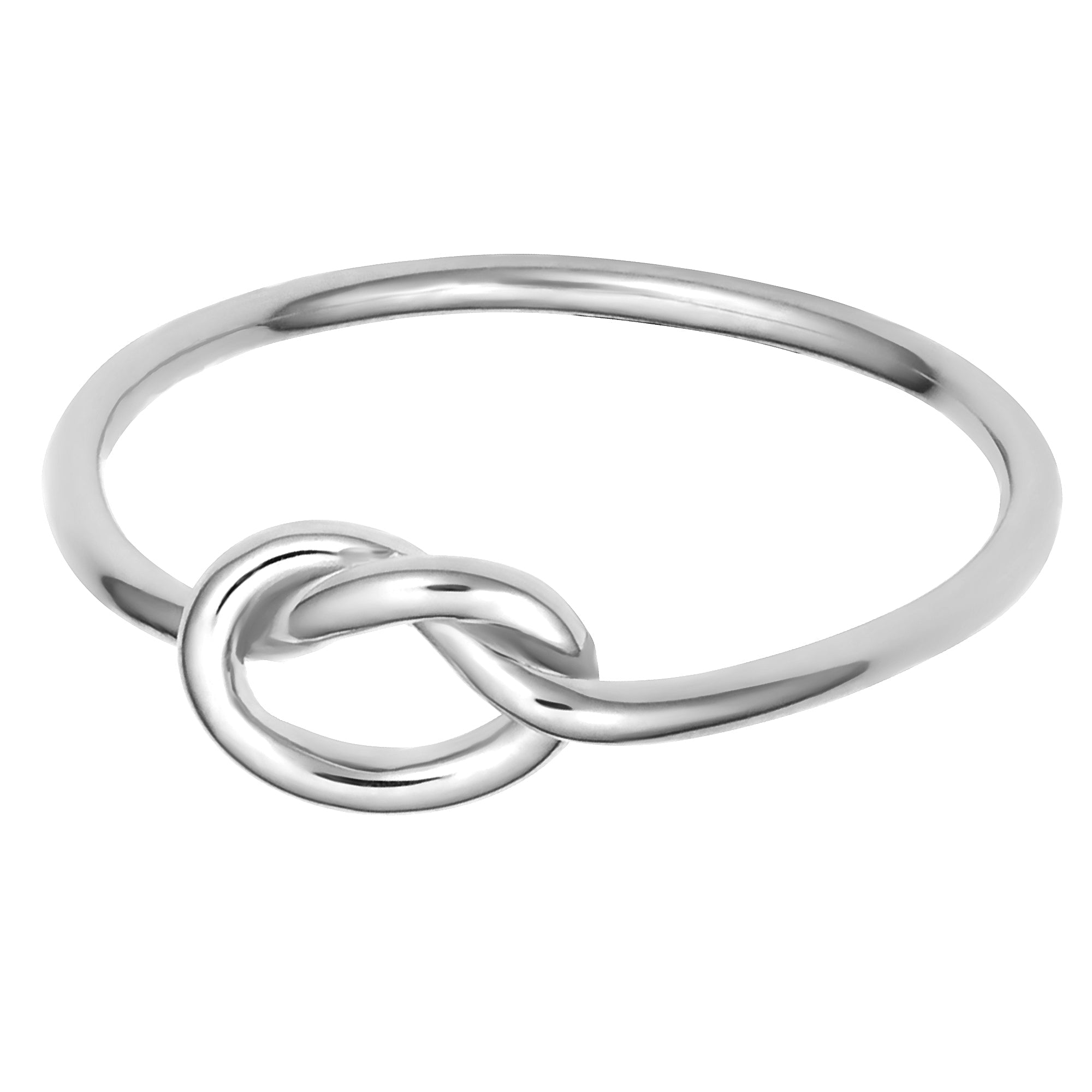 14k White Gold Love Knot Ring - JewelryAffairs