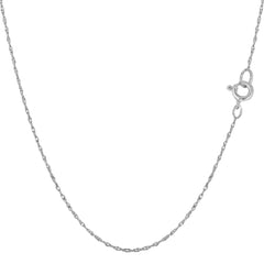 14k White Gold Rope Chain Necklace, 0.5mm - JewelryAffairs