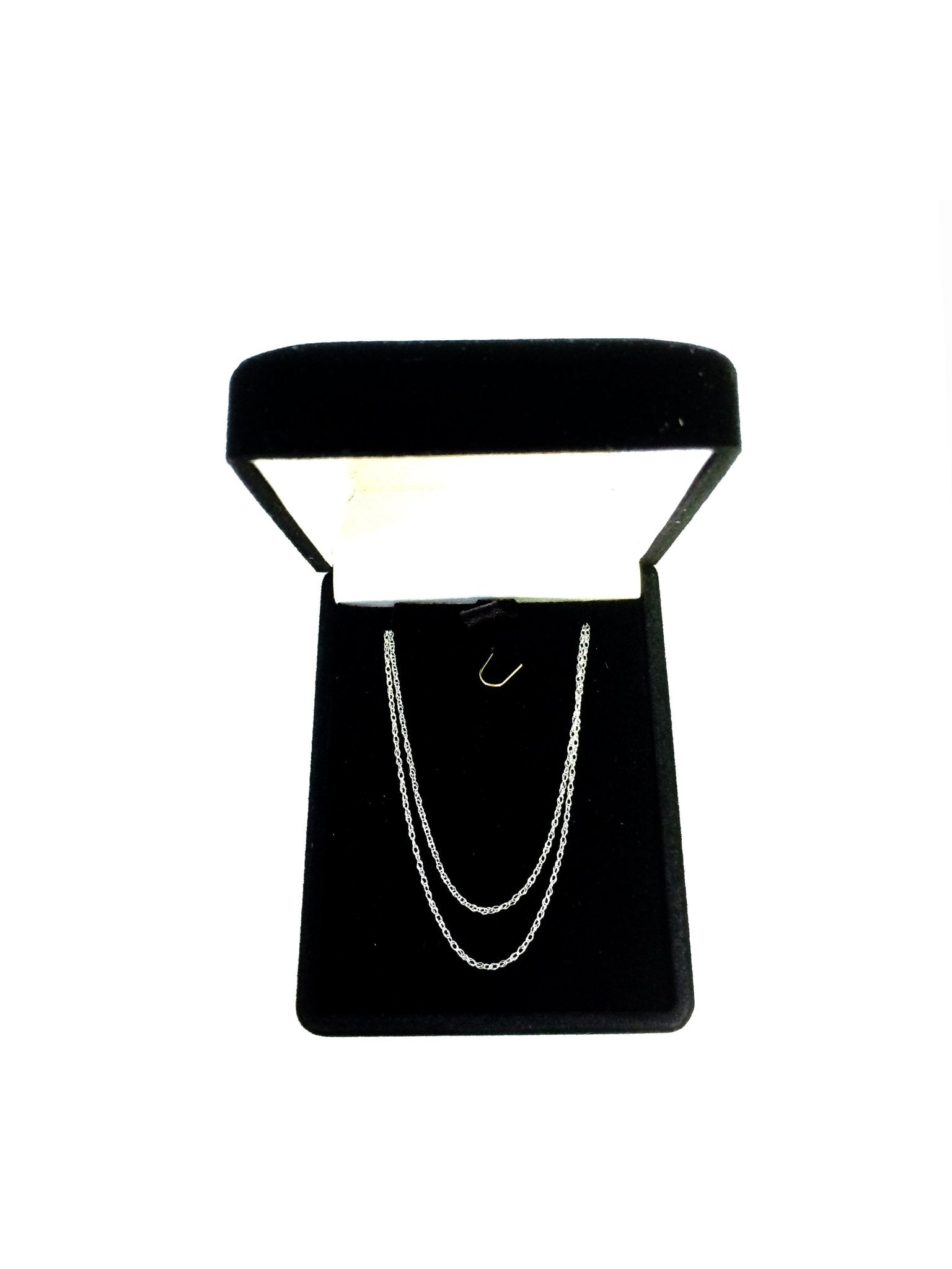 14k White Gold Rope Chain Necklace, 0.7mm - JewelryAffairs