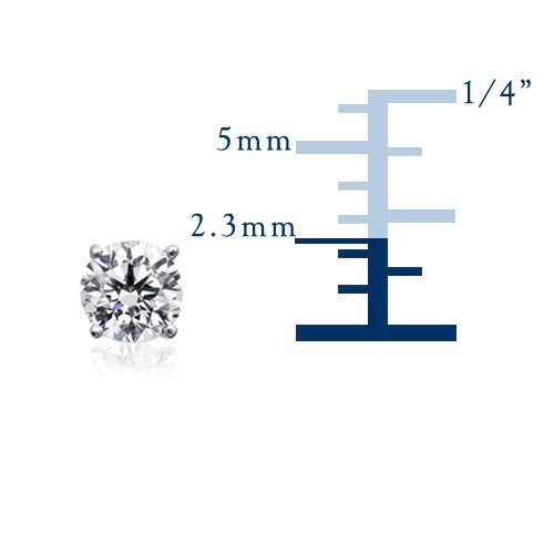 14k White Gold Round Diamond Stud Earrings (0.10 cttw H-I Color, VS2 Clarity)