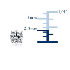 14k White Gold Round Diamond Stud Earrings (0.10 cttw H-I Color, VS2 Clarity)