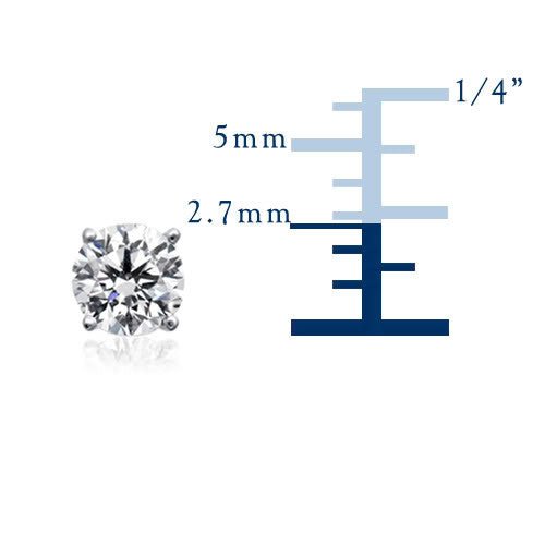 14k White Gold Round Diamond Stud Earrings (0.15 cttw F-G Color, SI2 Clarity)