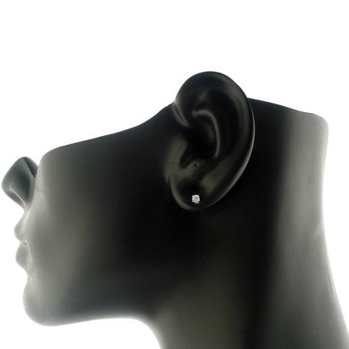 14k White Gold Round Diamond Stud Earrings (0.15 cttw F-G Color, SI2 Clarity)