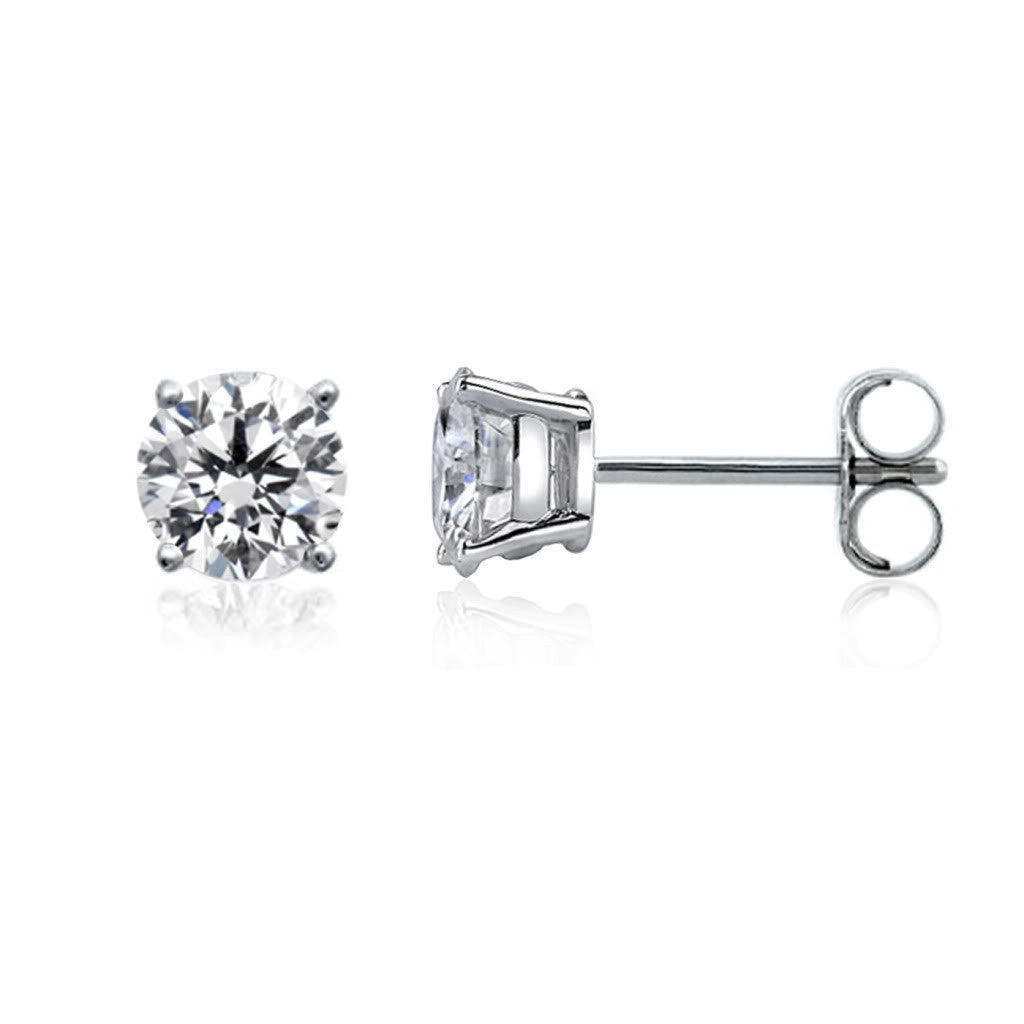 14k White Gold Round Diamond Stud Earrings (0.15 cttw F-G Color, SI2 Clarity)