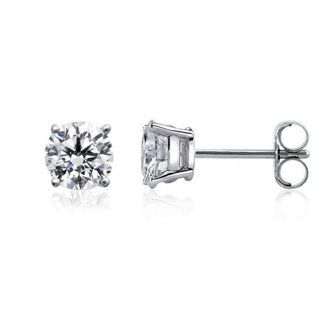 14k White Gold Round Diamond Stud Earrings (0.15 cttw F-G Color, SI2 Clarity)