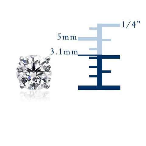 14k White Gold Round Diamond Stud Earrings (0.25 cttw E-F Color, SI2 Clarity)