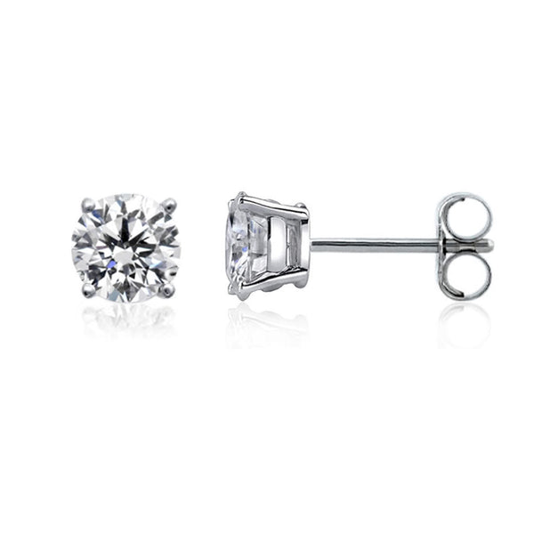 14k White Gold Round Diamond Stud Earrings (0.31 cttw E-F Color, SI2 Clarity)