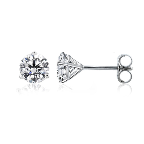 14k White Gold Round Diamond Stud Martini Earrings (0.25 cttw F-G Color, SI2 Clarity)