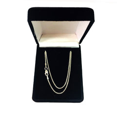 14k White Gold Round Wheat Chain Necklace, 1.2mm