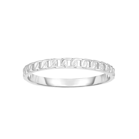 14k White Gold Twisted Cable Womens Ring, Size 7