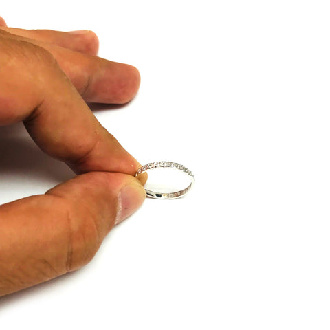 14k White Gold Twisted Cable Womens Ring, Size 7
