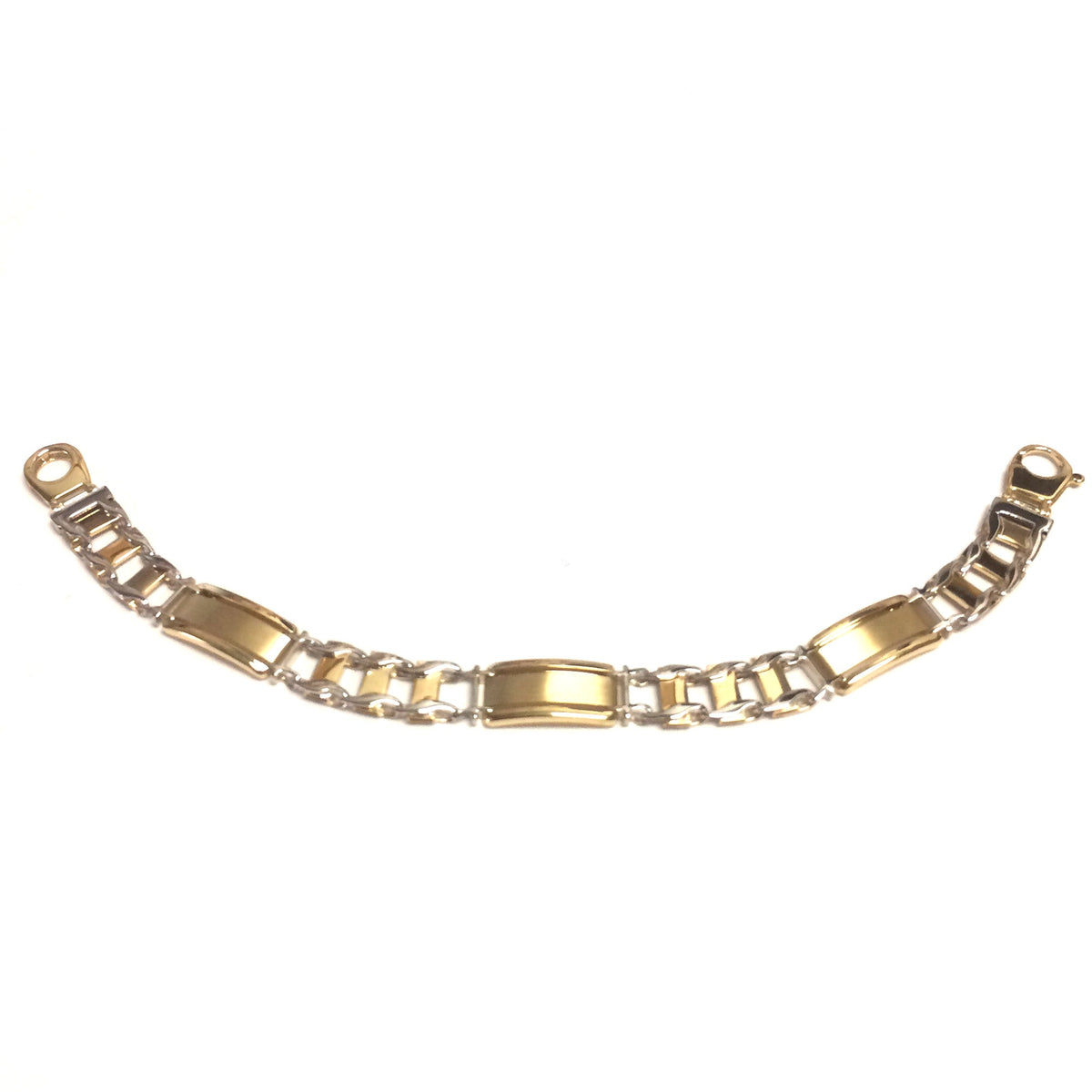 14k Yellow And White Gold Rolex Link Mens Bracelet, 8.5"