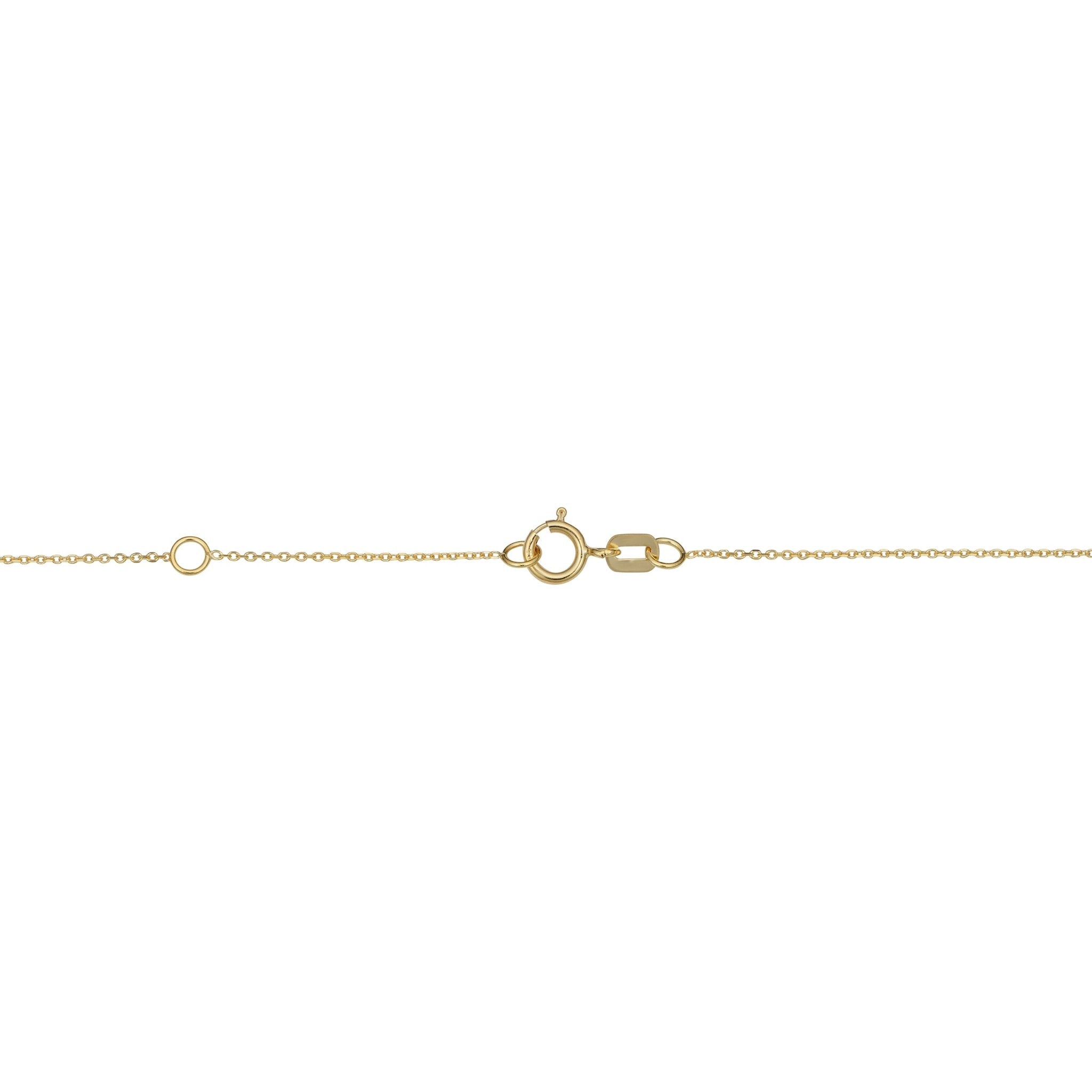 14k Yellow Gold 3D Triangle Station Adjustable Necklace, 18"