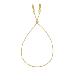 14k Yellow Gold Adjustable Chain Bolo Friendship Bracelet, 9.25"