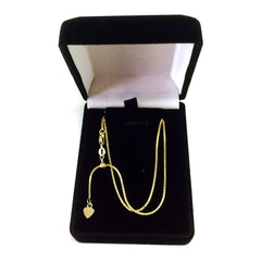 14k Yellow Gold Adjustable Popcorn Link Chain Necklace, 1.3mm, 22"
