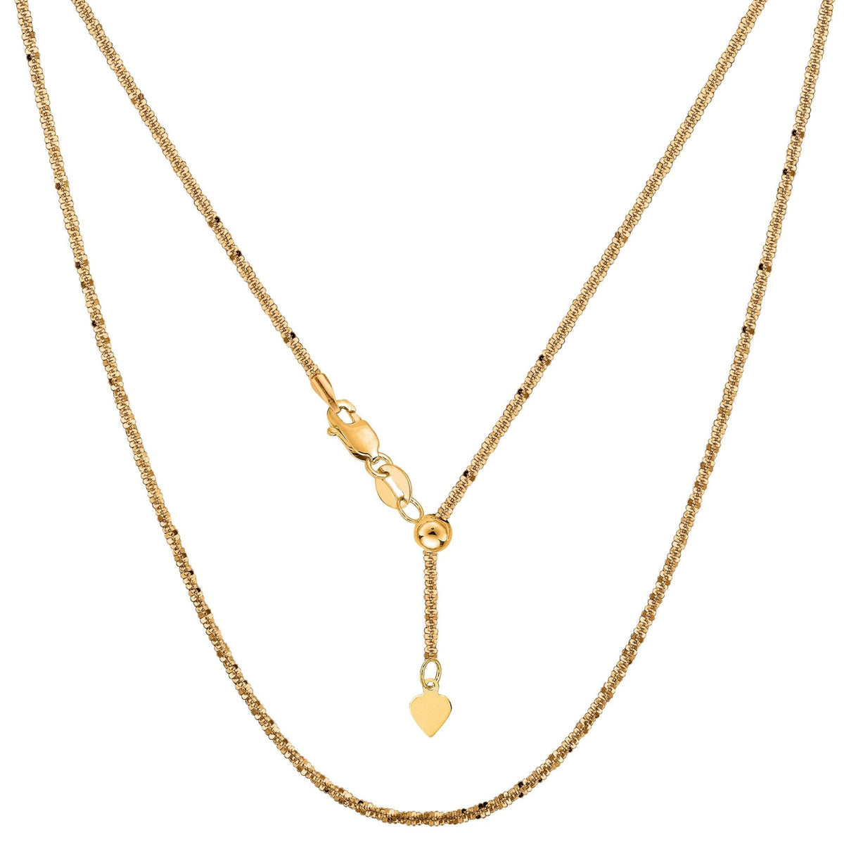 14k Yellow Gold Adjustable Sparkle Chain Necklace, 1.5mm, 22"