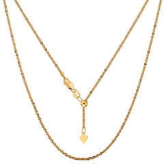 14k Yellow Gold Adjustable Sparkle Chain Necklace, 1.5mm, 22"