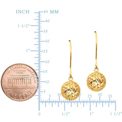 14K Yellow Gold Ball Drop Earrings - JewelryAffairs
