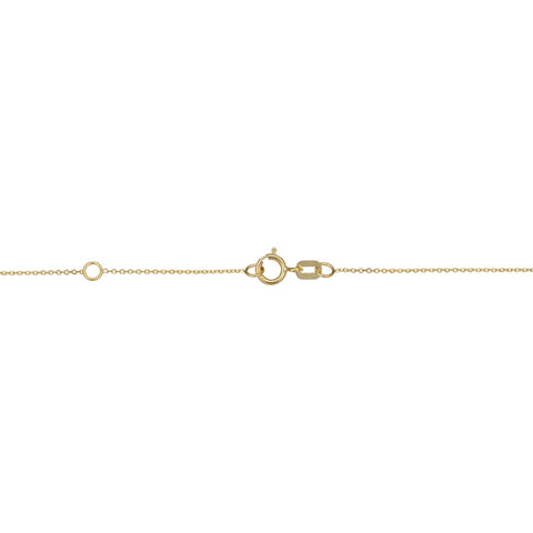 14k Yellow Gold Bar Drop Adjustable Necklace, 18"