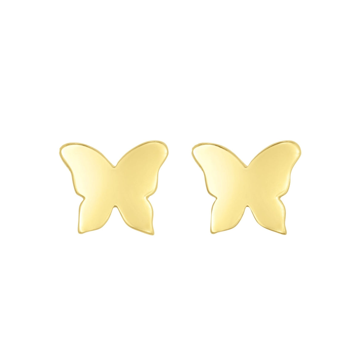 14k Yellow Gold Butterfly Stud Earrings - JewelryAffairs