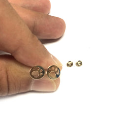 14k Yellow Gold Cat Pow Stud Earrings - JewelryAffairs