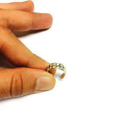 14K Yellow Gold Celtic Knot Weave Design Cuff Style Adjustable Toe Ring 4mm - JewelryAffairs