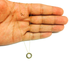 14k Yellow Gold Circle Shaped Pendant Necklace, 18"
