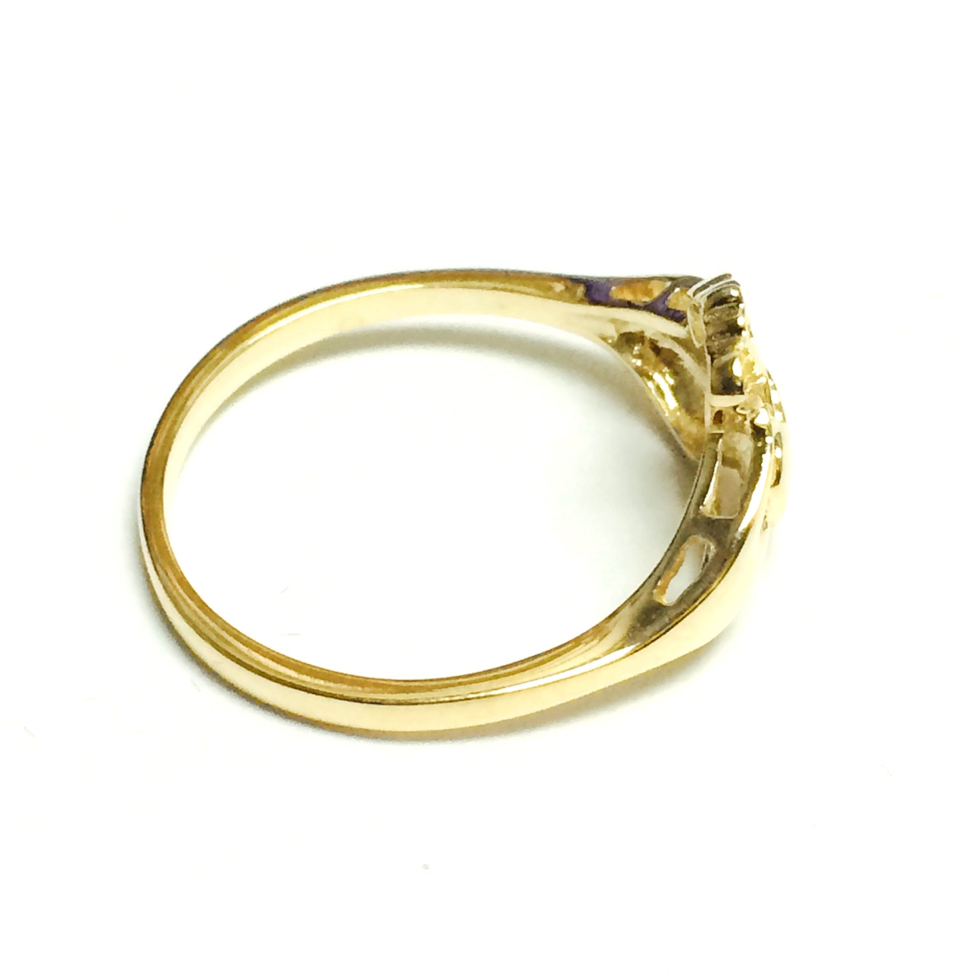 14K Yellow Gold Claddagh Ring, Size 7