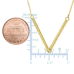 14k Yellow Gold Cylinder Bar Pendant Necklace, 18" - JewelryAffairs