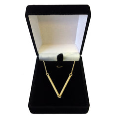 14k Yellow Gold Cylinder Bar Pendant Necklace, 18" - JewelryAffairs